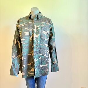 Unisex Camouflage Patterned Jacket Size Medium Tall Vintage Y2K Trashed